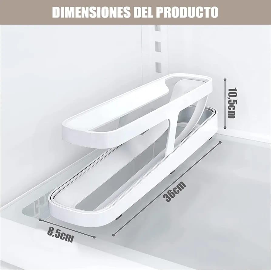 2 Tier Automatic Rolling Egg Holder for Refrigerator, Fridge Egg Dispenser Tray & Kitchen Egg Storage Rack