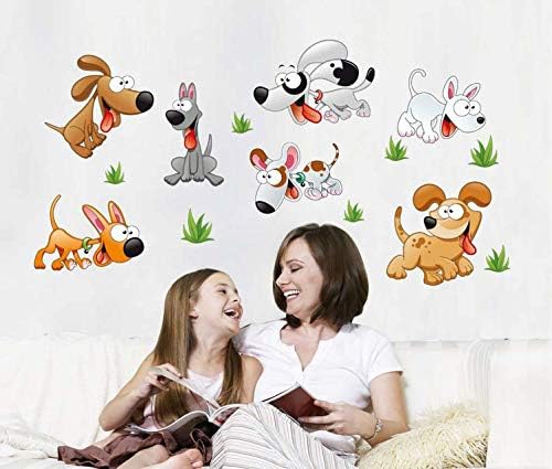 Cartoon Themed Wall Stickers , Fun Animated Puppies Adorable Decorative Graphic Mural , 2724666585890Cartoon Themed Wall Stickers , Fun Animated Puppies Adorable Decorative Graphic Mural , 2724666585890 size 50x70 ncs0038