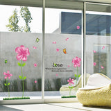 Wall Stickers - Flowers, Plants, English Letters - Stylish Wall Stickers - Alphabet Wall Decals - Perfect for Toilets, Entrances, Bedrooms, Windows, Mirrors - Cute Pink - Flowerbeds, Flower Gardens size 45x60 ay650a