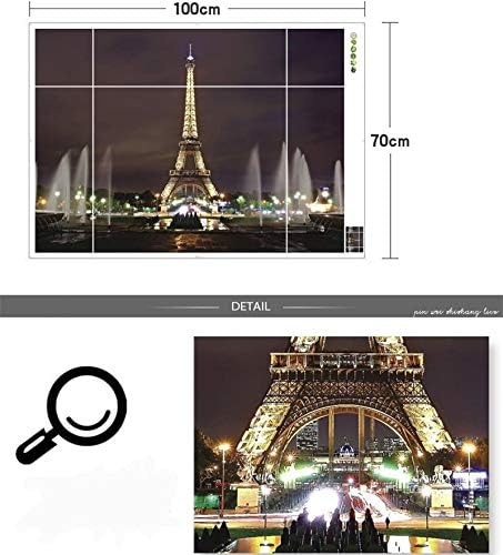 l Huaduo Modern Removable Wall Stickers 3D Window View Large Eiffel Tower Sydney Greek Night City For Living Room Bedroom Home Decoration size 50x70 ay8014axl