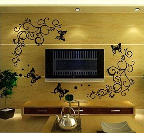 Wall Stickers US Stock Flower Vine Home Decor Lobby Living Room Lounge Bedroom Decal Corridor Stair size  32x58 nc1038