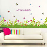 Wall Sticker Flower Grass and Butterflies Baseboard Living Room Home Decor Removable Stickers size 50x70 sk7006
