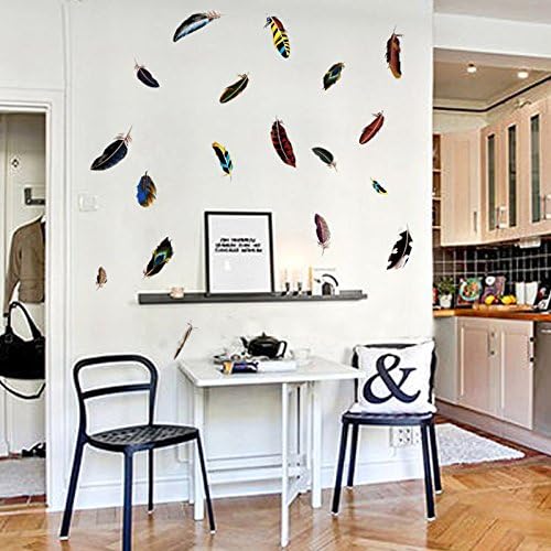 Lichi DIY Dream Feathers Wall Sticker for Home Room Decor size 50x70 sk7086