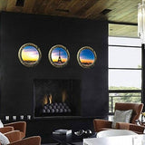 Kei Lara Trick Art Wall Sticker Window [Scenery from Round Window] Stylish Wall Sticker Removable DIY Wallpaper Sticker size 30x33 z-1-005