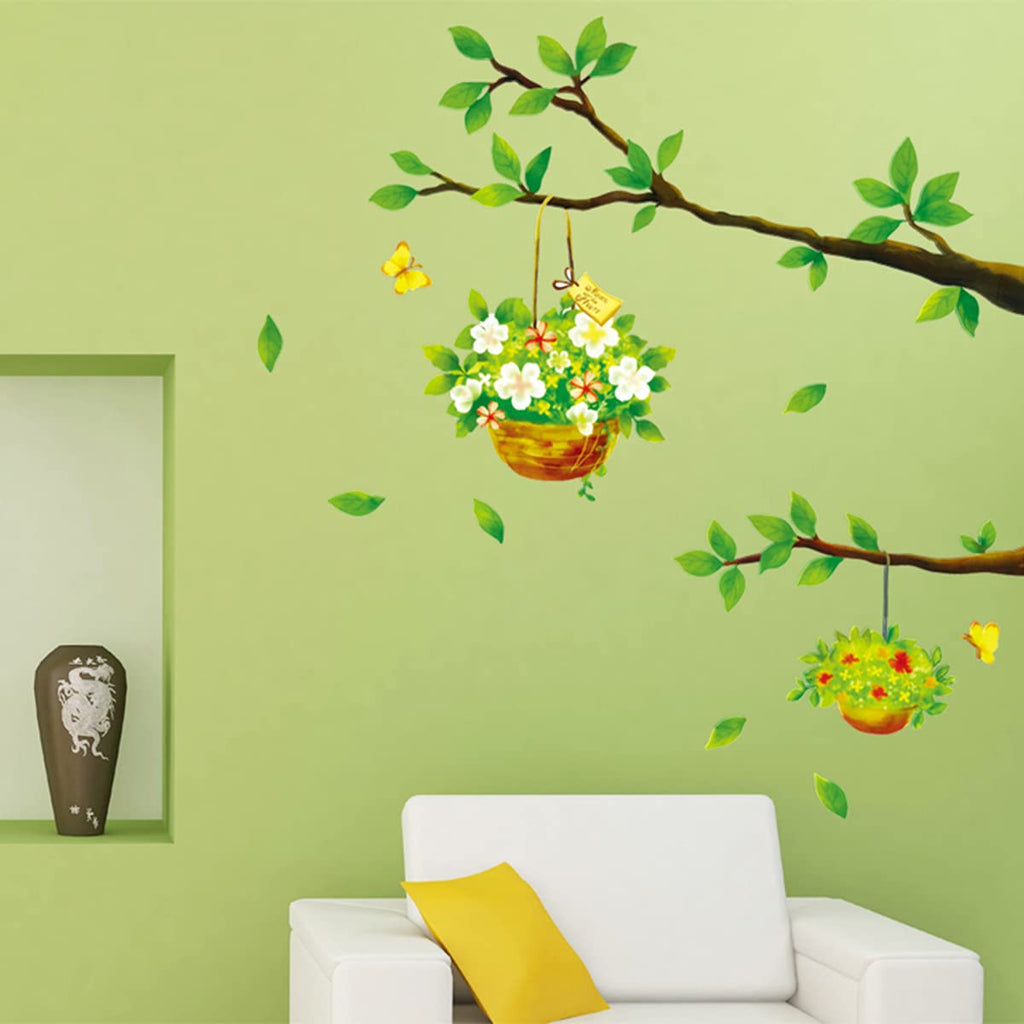 Home Centre Corsica - Green PVC Tree Detailed Wall Decal - 50x70cm, Standard, (Corsica Wall Decal AY725)