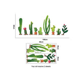 Wall Stickers 2pcs Fresh Cactus Green Plant Decal