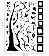 Adhesivo decorativo para pared, marco de fotos de piture familiar extraíble, decoración de árbol con cita de árbol, calcomanías de PVC para habitación de niños, oficina, sala de estar, dormitorio