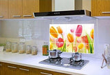 Kitchen Oil Proof Wall Sticker Heat Resistant Waterproof Self Adhesive Backsplash Cover for Kitchen Wall Protection