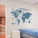 Kay Lara Wall Sticker World Map Stylish Wallpaper Sticker Removable DIY Wallpaper Sticker size 60x90  xh0960c