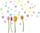 Colorful Flowers Butterflies Trees Wall Stickers size 45x60 ay6007