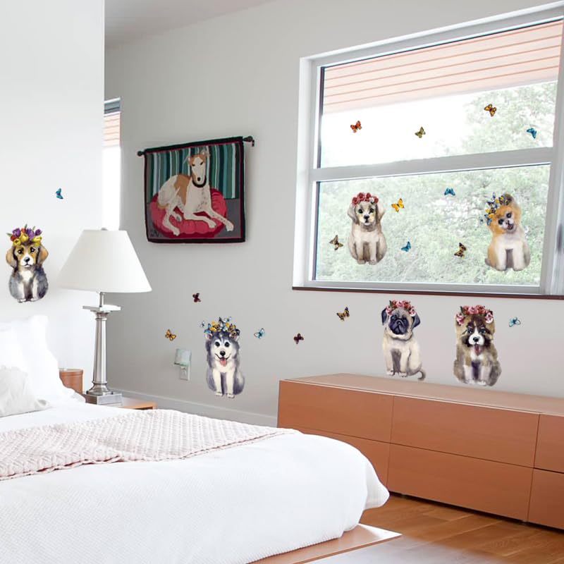 Wall Art Taichung Store In Stock Seamless Design Wall Stickers, Waterproof Stickers, Wallpaper Decoration, Won't Damage Walls, Cute Dog, Husky, Pug Paintings size 50x70 sk7137