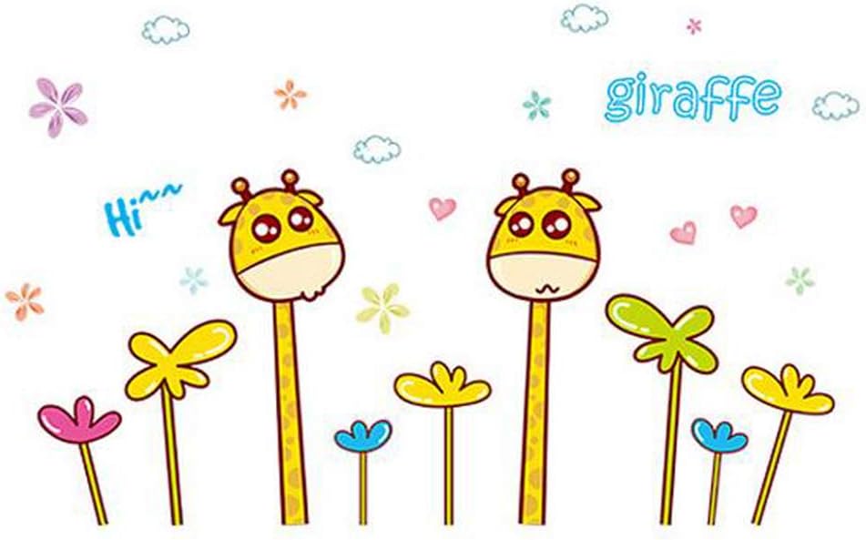 Top of top store - Wall Stickers, Cartoon Animal Design, Butterflies and Flowers Removable for Home Decoration PVC, Cute Giraffes size 50x70 xls7197