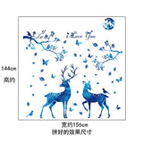 Wall Stickers & Murals Wall stickers-SK9181 Blue elk Silhouette Wall Stickers Nordic Style Bedroom Living Room Porch Removable Decorative Starlight Deer-Wall stickers-SK9181
