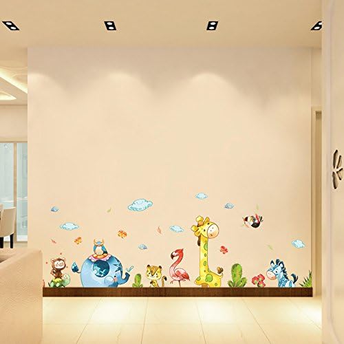 DOTUIARG Cartoon Party Animals Wall Stickers for Home Decoration Kids Rooms Bedroom Nursery Mural Decals Sticker Wallpaper size 60x90 xh9311