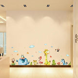 DOTUIARG Cartoon Party Animals Wall Stickers for Home Decoration Kids Rooms Bedroom Nursery Mural Decals Sticker Wallpaper size 60x90 xh9311