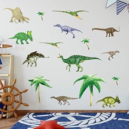 Green Dinosaurs Wall Stickers Boys Room Decor Decals Bedroom Decoration size 50x70 ncs0054