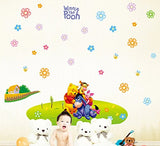Winnie the Pooh and Friends Hug Together Friendly Art Wall Stickers Removable for House Home Nursery Kids Baby Boys Girls Room Wall Stick Decor size 60x90 dlx126l
