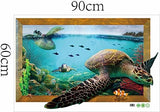 ChezMax 3D Sea Turtle Wall Sticker DIY Removable Wall Decals Wallpaper Decorative Wall Art Mural for Home 23.6" X 35.4"