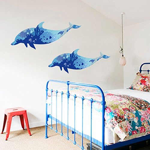 Kay Lala Dolphin Turtles Jellyfish Scandinavian Modern Cute Wall Stickers Wall Stickers Double Sided Print size 60x90 HM92003