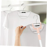 Extendable Telescopic Clothes Fork, Adjustable Laundry Hanging Fork with Hook (random color)