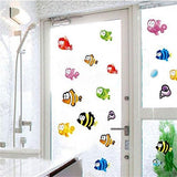 Bathroom Cartoon Wall Sticker Smudged Seaworld Swimming Pool Background Waterproof PVC Wall Sticker Am804 Halibut