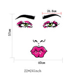 fashionbeautybuy Baby Boy's Lips Woman Kiss Eyebrows Eyes Nose Wall Sticker Decal One Size Colorful