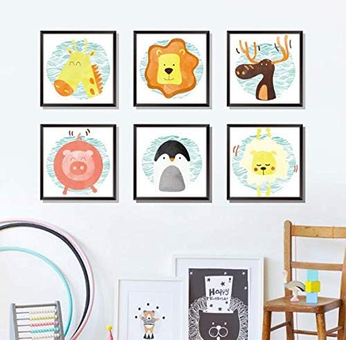 Cute Cartoon Animal Portrait Wall Sticker Animal Wall Sticker for Home Living Room Decoration xl8321