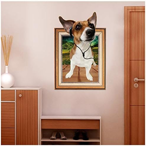 Plus Nao Wall Sticker Dog Photo Frame Picture Frame Trick Art 3D 3D 3D Flying,