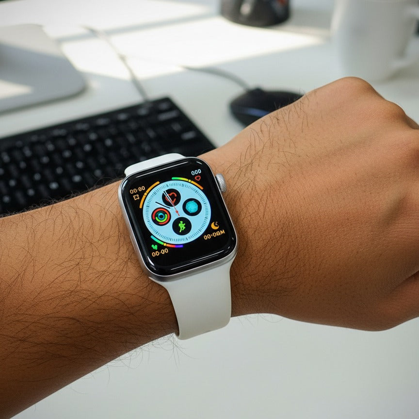 Smart Watch With Stylish Display | Comfortable Silicone Strap, Adjustable Fit, Modern Design For Everyday Wear