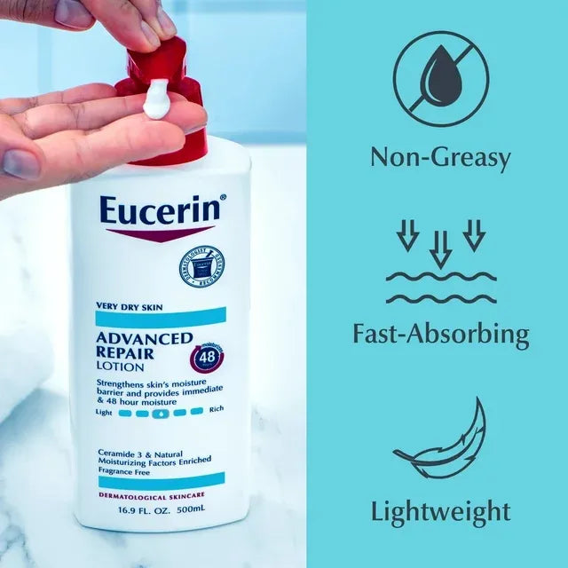 Eucerin Advanced Repair Lotion For Very Dry Skin Providing Hydrating Care Everyday Skincare Support - 500ML
