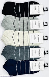 Pack Of 2 Pair Anklet Socks For Men – Soft, Breathable, And Stretchable Low-Cut Socks For Daily Comfort And Style (Random Design)