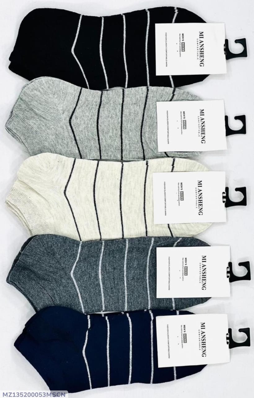 Pack Of 2 Pair Anklet Socks For Men – Soft, Breathable, And Stretchable Low-Cut Socks For Daily Comfort And Style (Random Design)