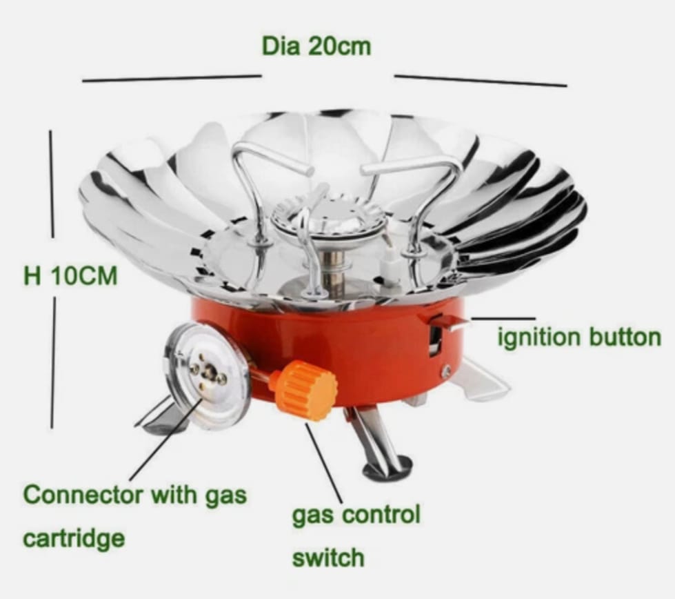 Portable Camping Mini Gas Stove Durable Construction Smooth Finish Easy Use Comfortable Handling For Outdoor Cooking Travel And Daily Utility