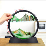 3D Dynamic Moving Sand Art Table Lamp with Wooden/Metal Stand: LED Sandscape Quicksand Night Light for Relaxing Home Decor. This Mesmerizing