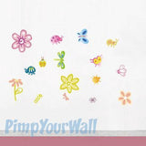 Wall sticker Cute animals and flowers size 50x70 ncs0031