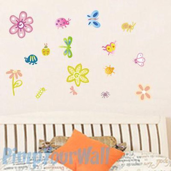 Wall sticker Cute animals and flowers size 50x70 ncs0031