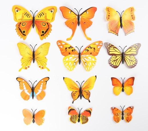 12 Pcs 3D Butterfly single lear Wall Stickers PVC Children Room Decal Home Decoration Decor