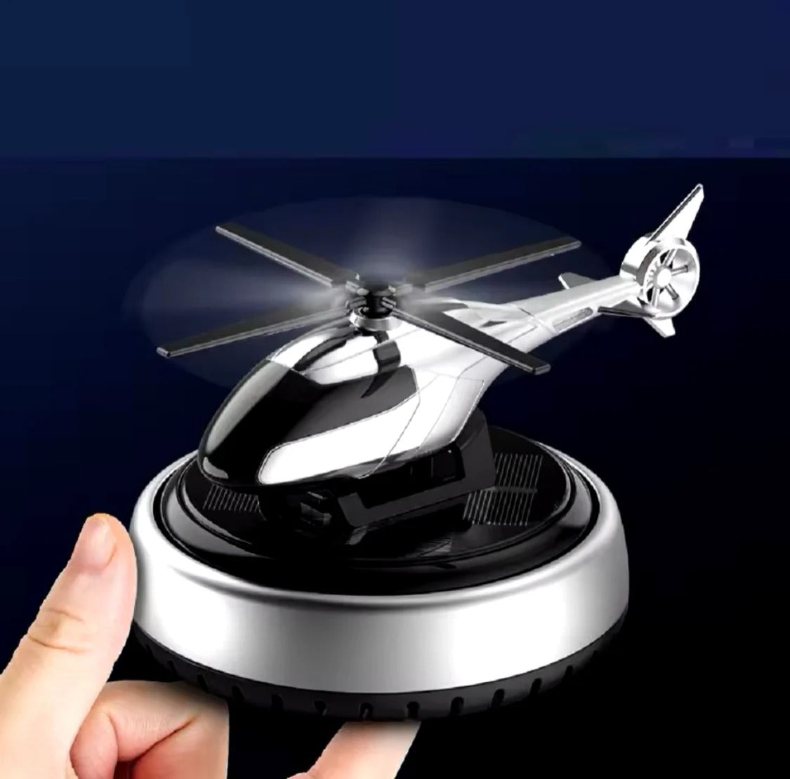 Car Aroma Diffuser Air Freshener Solar Rechargeable Helicopter With Fragrance Bottle – Rotating Propeller Fragrance Freshener for Dashboard & AC Vent | Long-Lasting, Stylish Car Perfume