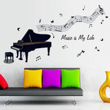 Wall Sticker AY7190 black piano notes