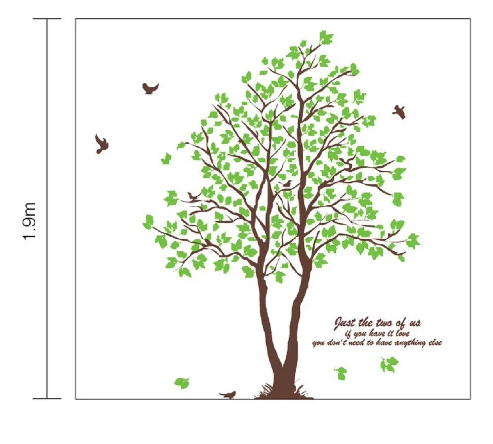 Green Trees and Birds Living Room Home Decoration Wall Stickers on the Wall ay698 Size: 60x90