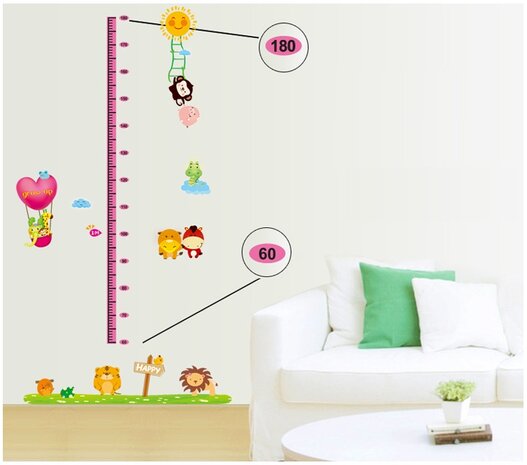 Height chart for children, wall sticker for girls and boys size 50x70 ay760