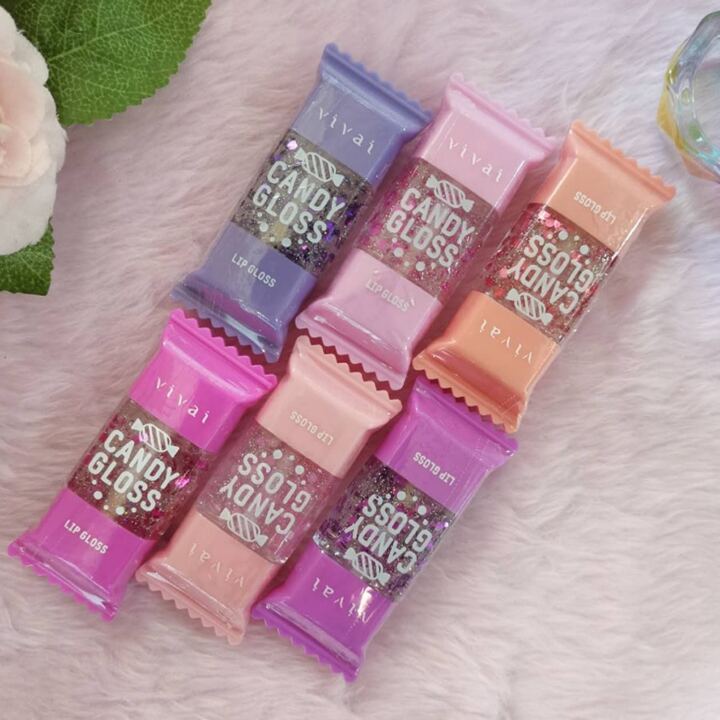 Cute Candy Lip Gloss Set of 6 | Moisturizing, Shiny & Long-Lasting Lip Gloss for Teens & Women – Fun, Sweet Colors & Flavors
