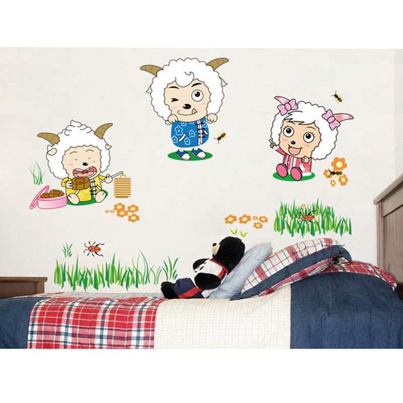 Happy Sheep Removable Wall Stickers DIY Kid's Child Room Decor Decal lm1002 size 25x45