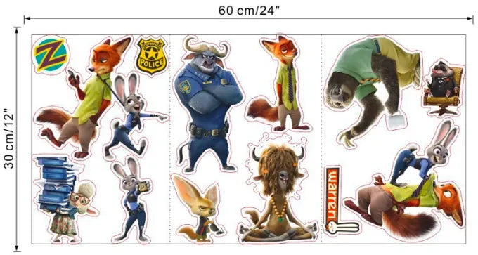 Wall sticker "Zootopia 2"size 30x90cm ztp003