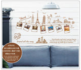 Large Size Wall Decal Creative Combination World Travel Wall Stickers for Home Decoration ay9011