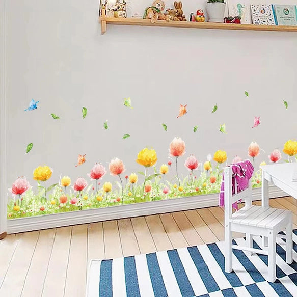 Wall Sticker Flower Flower Kitchen Toilet Plant Sticker Cafe Green Fence Wallpaper Scandinavian Seal Accent Kitchen Toilet Hydrangea Flower Bed Leaves Butterfly Lily Cactus Glass Entrance Branch size 50x70 xls7179