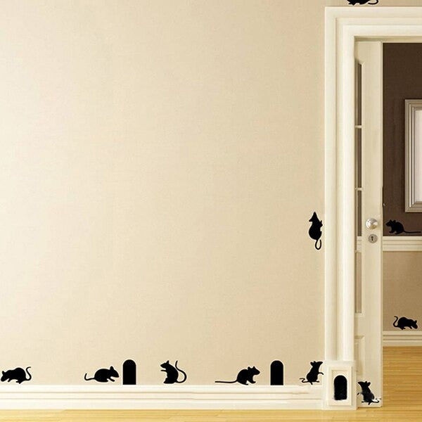 Agujero para ratón divertido pegatinas de pared orificio para ratas pegatinas de pared de dibujos animados dormitorio Sala ratones en el escenario pegatinas de pared size 30x60cm Nc1042