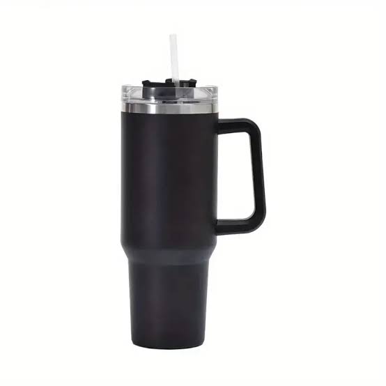 Insulated Stainless Steel Tumbler with Handle and Straw (40oz)