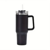 Insulated Stainless Steel Tumbler with Handle and Straw (40oz)