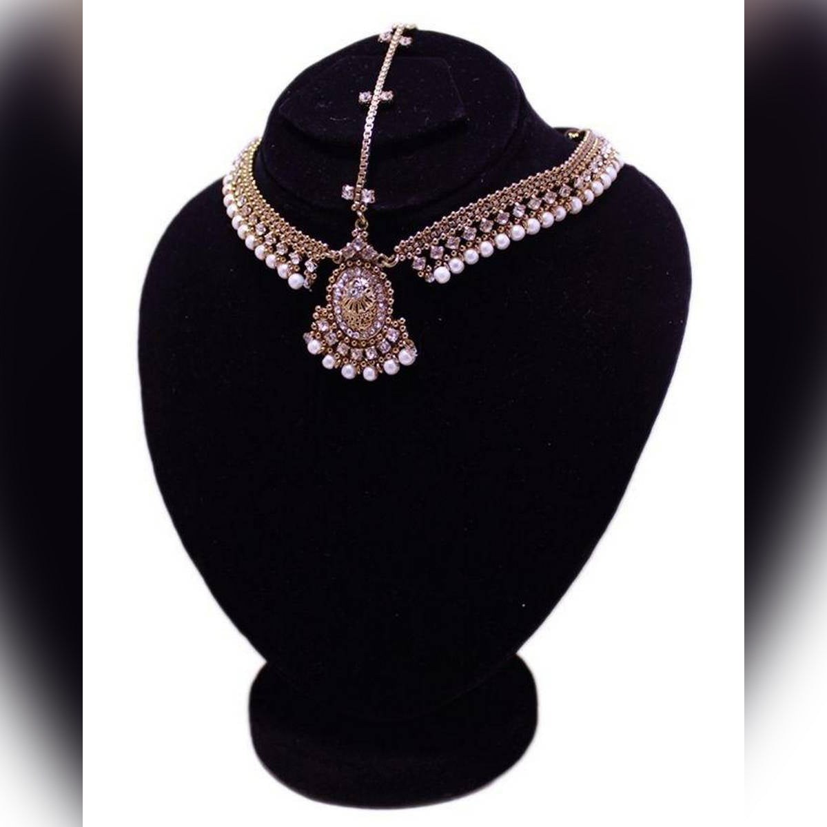 Diamante Kundan Matha Patti Wedding Bridal Goddess Bohemian Boho Head Chain Hair Jewelry Head Piece mpfrada5b-1